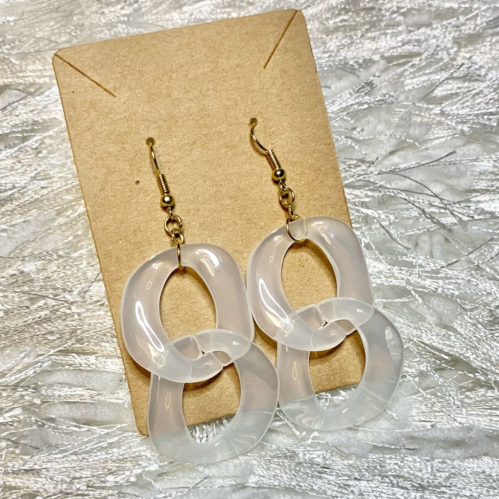 Handcrafted Clear Acrylic Chain Link Earrings